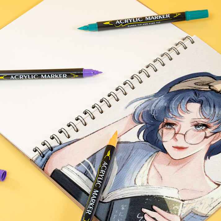 Guangna 84 Colors Dual Brush Tip Acrylic Paint Markers - TTpen