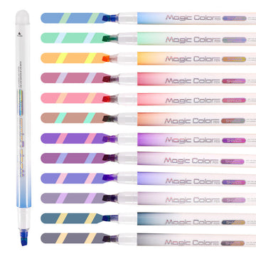 12-Color Magic Friction Highlighters Color Changing Markers for Kids