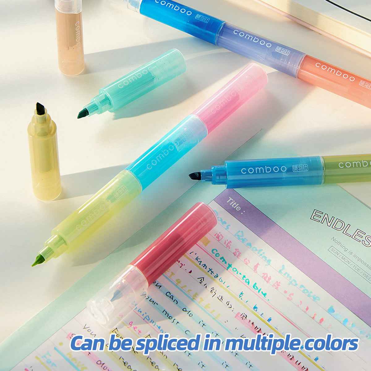 12-Color Comboo Highlighter Fluorescent Markers Set