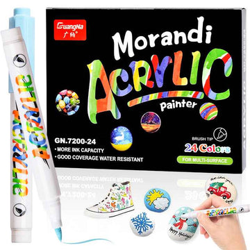 Guangna Morandi Acrylic Painter Marker Pens Brush Tip 24 Colors - TTpen