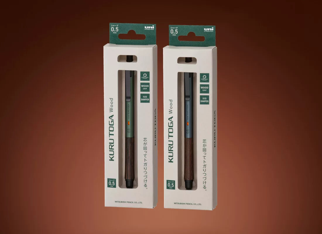 Uni Kurutoga M5-KW Mechanical Pencil | Wood Grip & Metal Barrel | Auto-Rotating 0.5mm | Premium Japan
