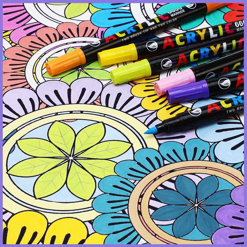 Guangna Acrylic Paint Marker Pens 36 Colors,Dual Brush Tip - TTpen