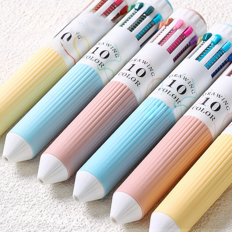 3-Pack 10-in-1 Multi-Color Ballpoint Pens - 28 Total Colors (0.8mm Fine Tip)