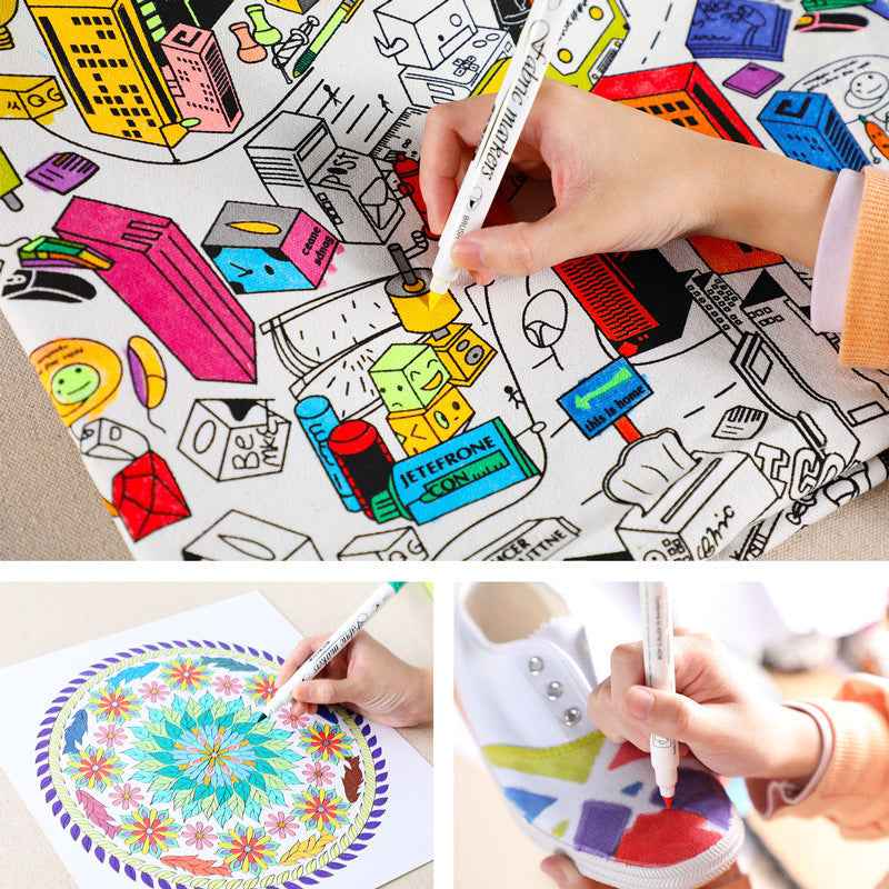 Guangna Fabric T-Shirt Marker Brush Fine Dual Tips 24 Color - TTpen