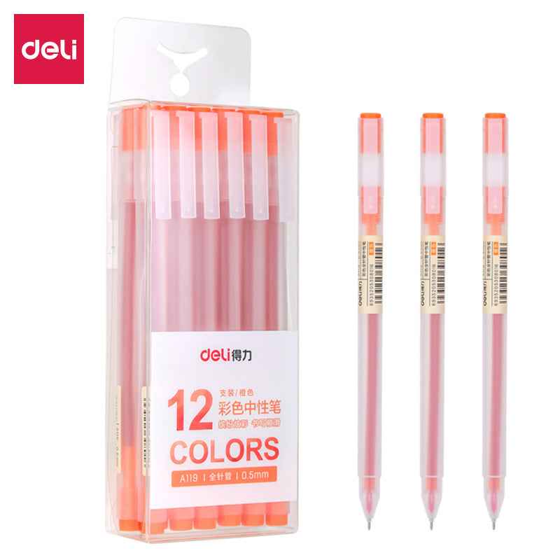 DELI A119 Colors Gel Pen Needle Tip 0.5mm Fine Point 12 Pack - TTpen