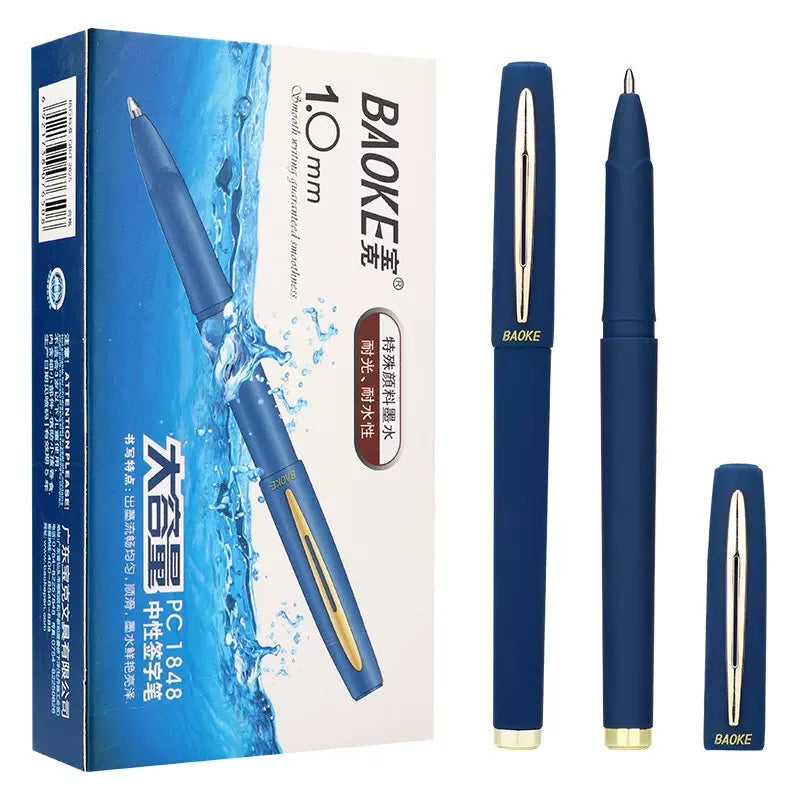 Baoke Antibacterial Gel Pen 1.0 Pack of 12 Blue 1.0mm