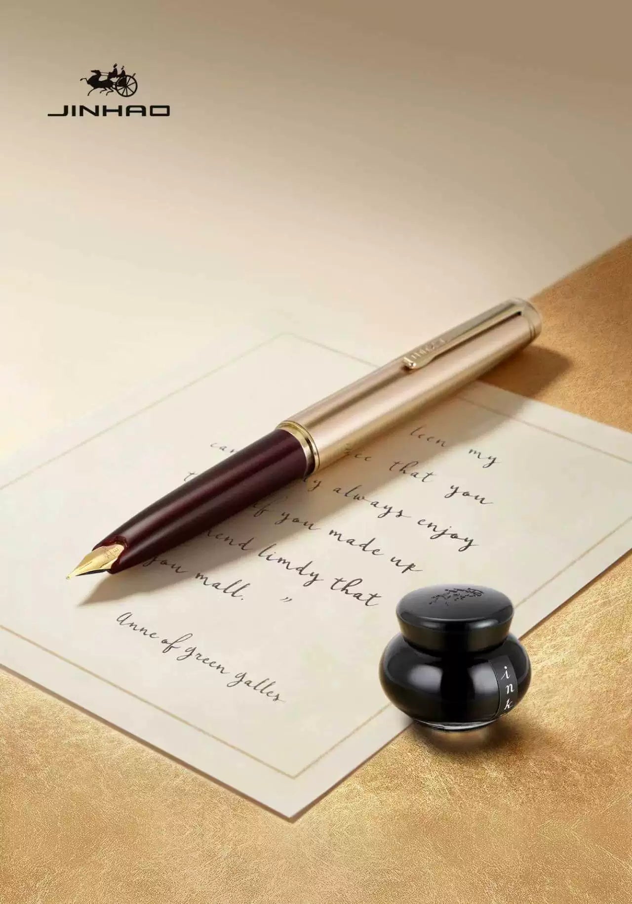 JINHAO 59 Pocket Fountain Pen with Gold Trim | Compact EDC