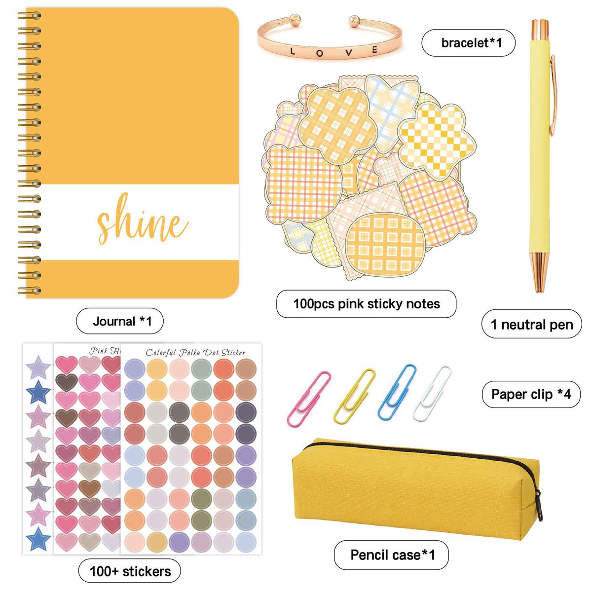 7pcs Shine Diary Notebook Pen Sticker Gift Set for Kids - TTpen