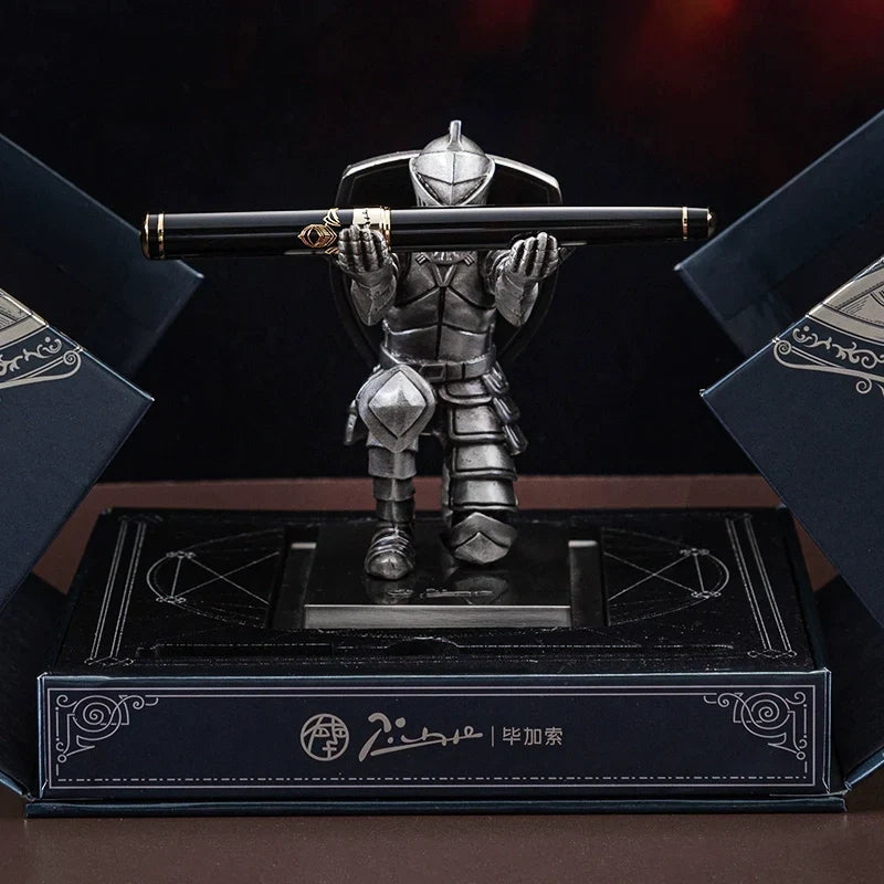 Picasso Knight Fountain Pen Gift Set Fine Nib Brass Pen Alloy Base - TTpen