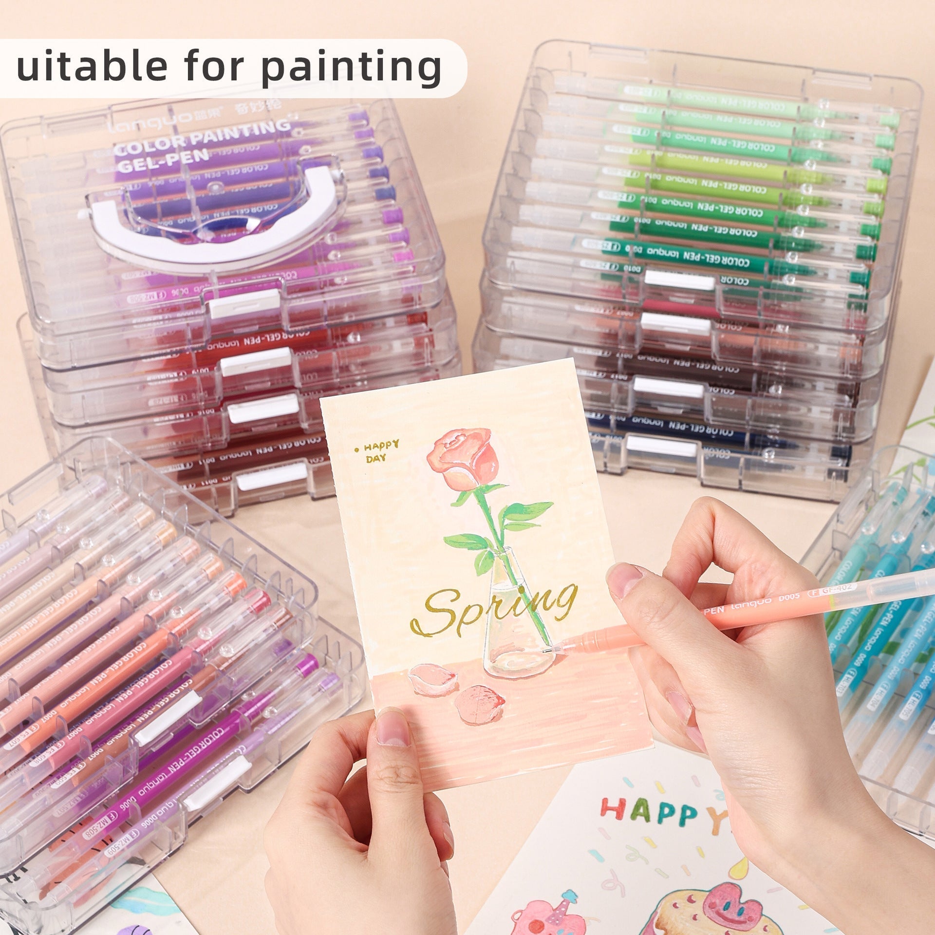 45/72/99-Color Gel Pen Set – 0.6mm Fine Tip Multilayer Case Journaling Pens