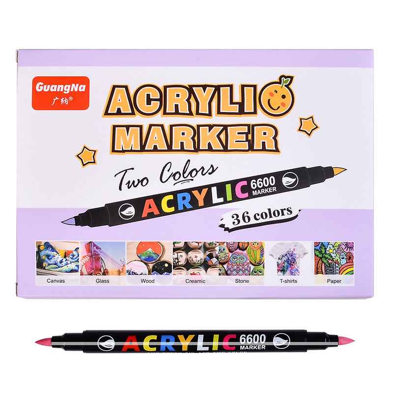 Guangna Acrylic Paint Marker Pens 36 Colors,Dual Brush Tip - TTpen