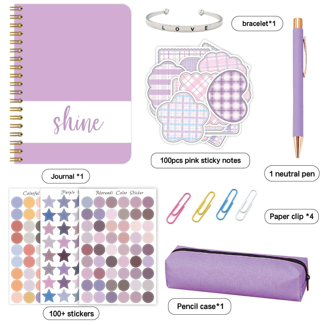 7pcs Shine Diary Notebook Pen Sticker Gift Set for Kids - TTpen