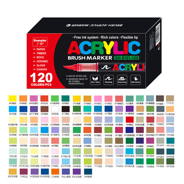 GuangNa GN8101 Soft Brush Acrylic Marker Set 120 Colors