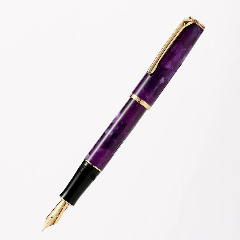 Hongdian N12 Piston Fountain Pen Fine Soft Nib Acrylic Design