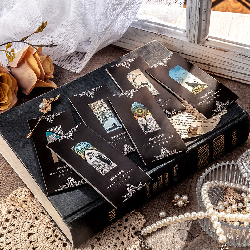 Black Cat PET Bookmark Set – 36 Elegant Page Markers