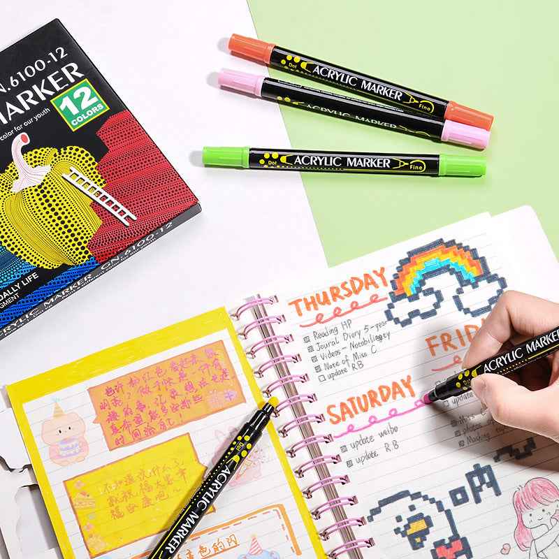 Guangna 36 Colors Acrylic Paint Markers Dual Tip(1-5mm) - TTpen