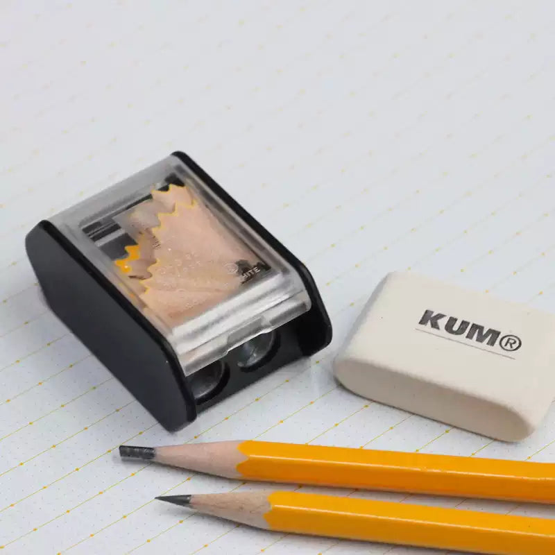 KUM AS3 Long Point Double-Hole Pencil Sharpener for Sketching & Drawing