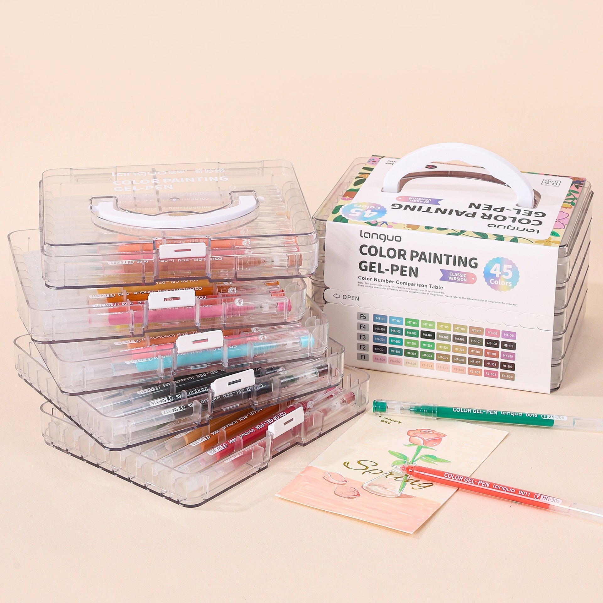 45/72/99-Color Gel Pen Set – 0.6mm Fine Tip Multilayer Case Journaling Pens