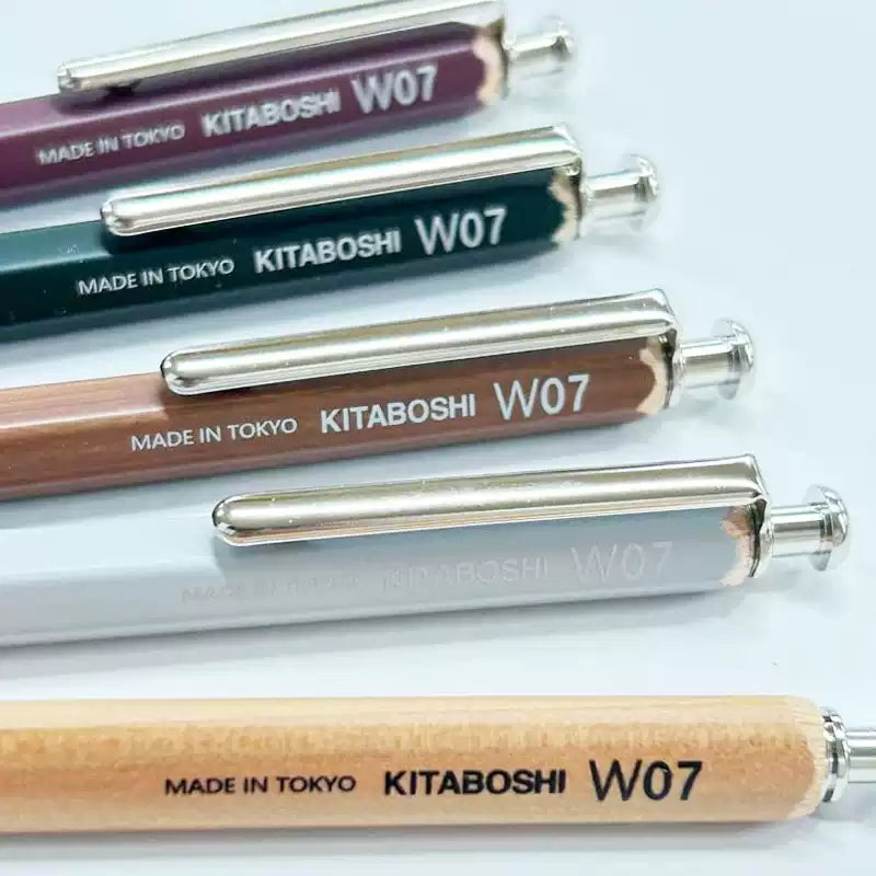 Kita-Boshi W07 Wooden Mechanical Pencil 0.7mm – Metal Tip | Japanese Craft Design
