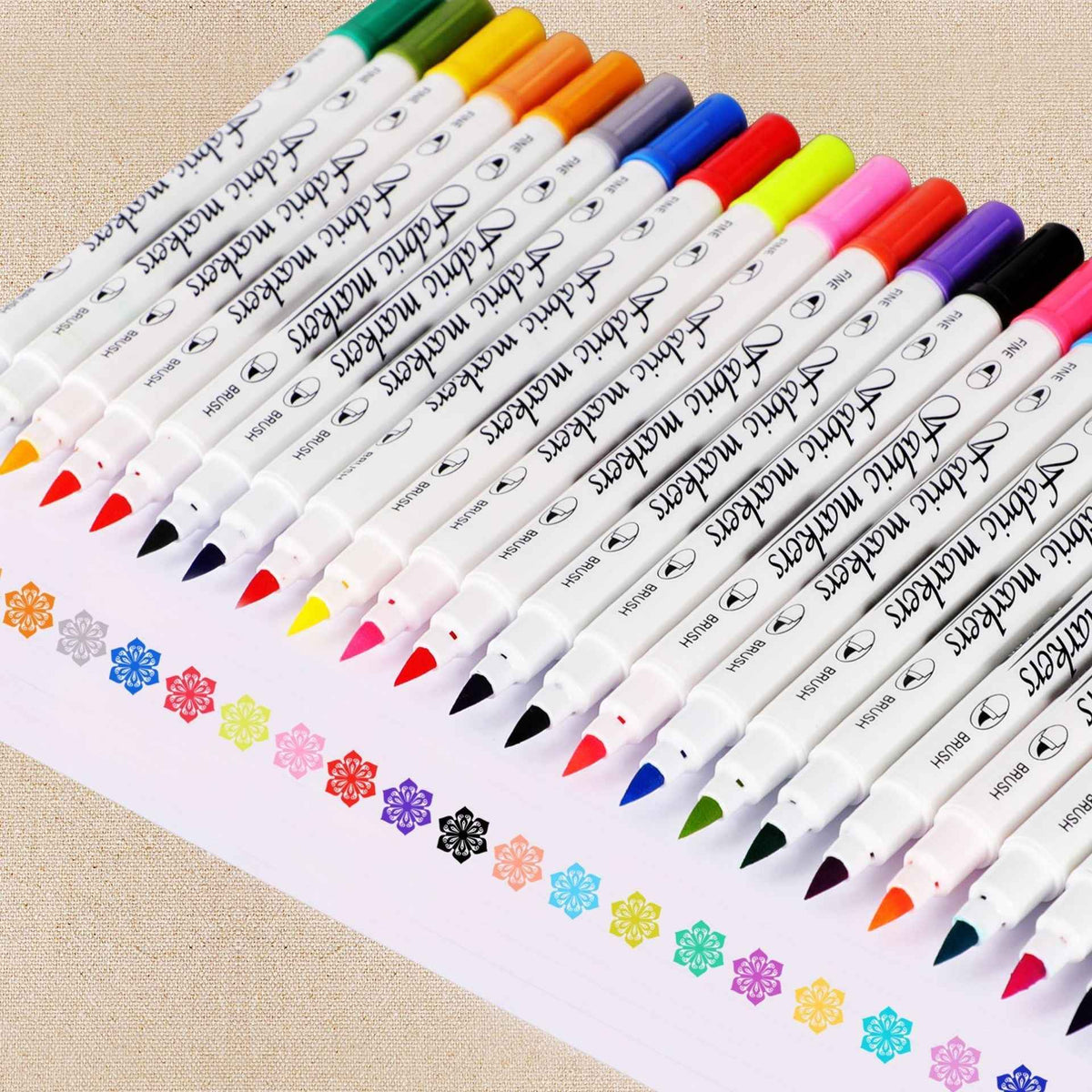 Guangna Fabric T-Shirt Marker Brush Fine Dual Tips 24 Color - TTpen
