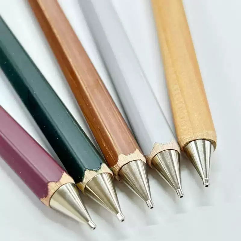 Kita-Boshi W07 Wooden Mechanical Pencil 0.7mm – Metal Tip | Japanese Craft Design