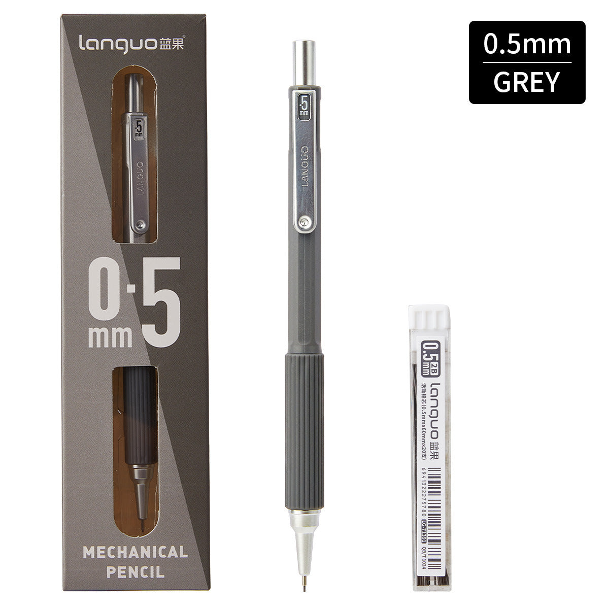 Low-Center Gravity Metal Mechanical Pencil with Leads Set 0.3mm/0.5mm