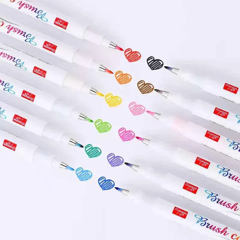 Guangna Flexible Brush Tip Marker Pens for Journaling Calligraphy 12 Color