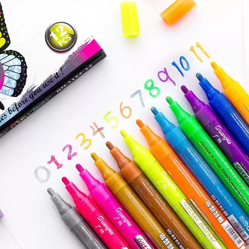 Guangna 1152 Glitter Metallic Markers 12-Pack