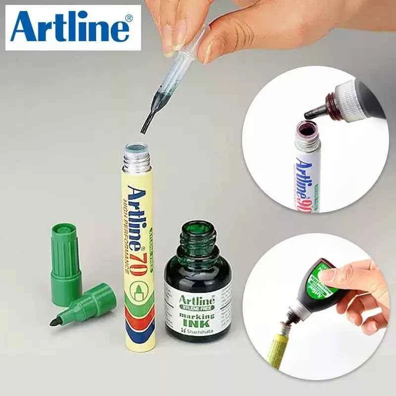 Artline 70,Permanent Marker,Aluminum Barrel,1.5mm Bullet Tip,12 Pack