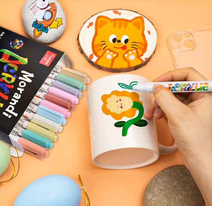 Guangna Morandi Acrylic Painter Marker Pens Brush Tip 12 Colors - TTpen