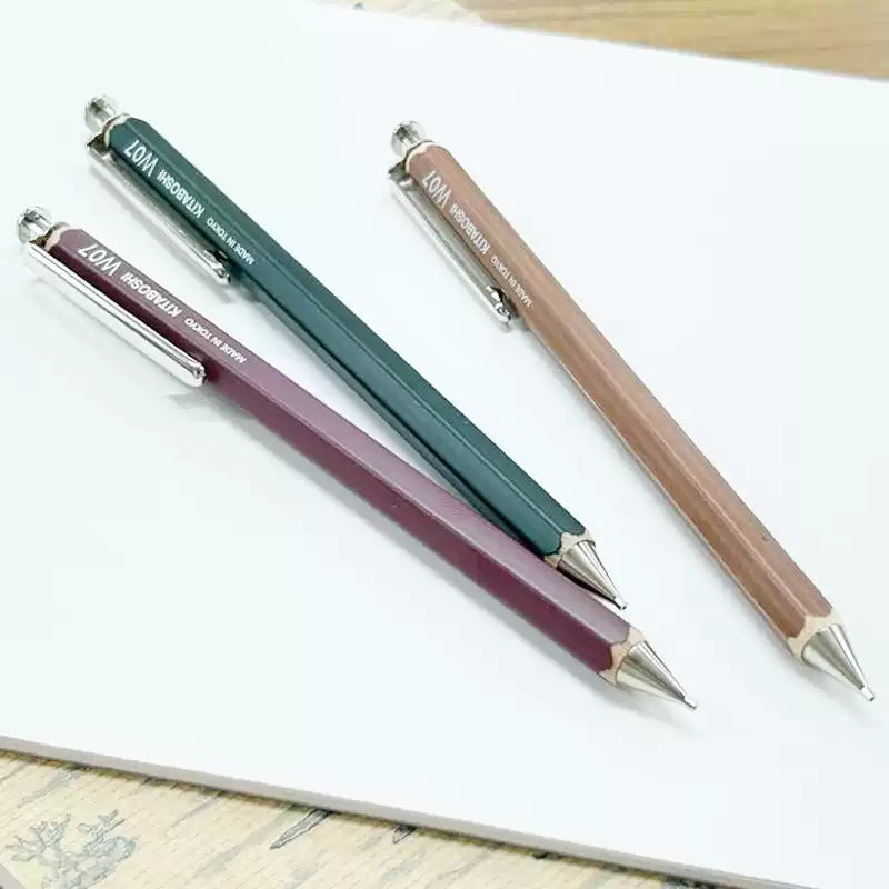 Kita-Boshi W07 Wooden Mechanical Pencil 0.7mm – Metal Tip | Japanese Craft Design