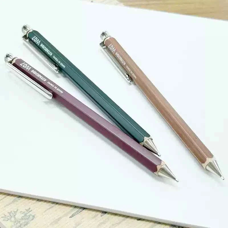 Kitaboshi 0.7mm Mechanical Pencil,Wooden Barrel,2B,Black Lead,W07