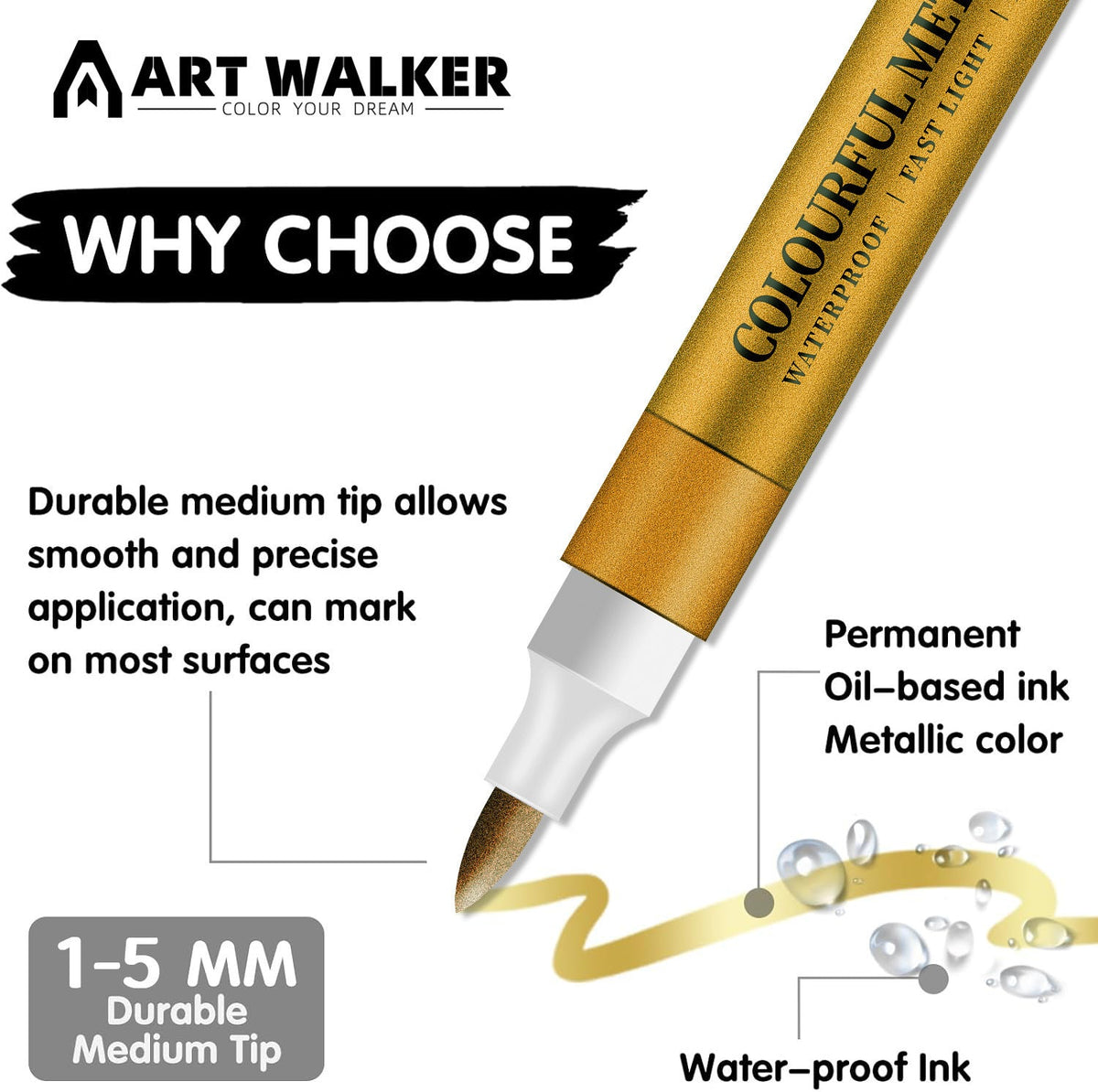 Metallic Soft Brush Acrylic Paint Markers