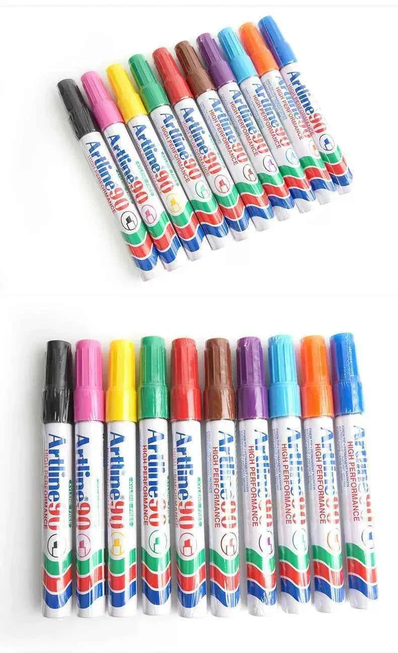 Artline 90,Permanent Marker,Chisel Nib, 2-5mm,3 Pack