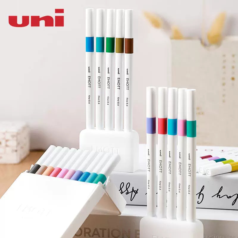 Uni EMOTT Water-Based Felt-Tip Marker Pens 5 Color Set