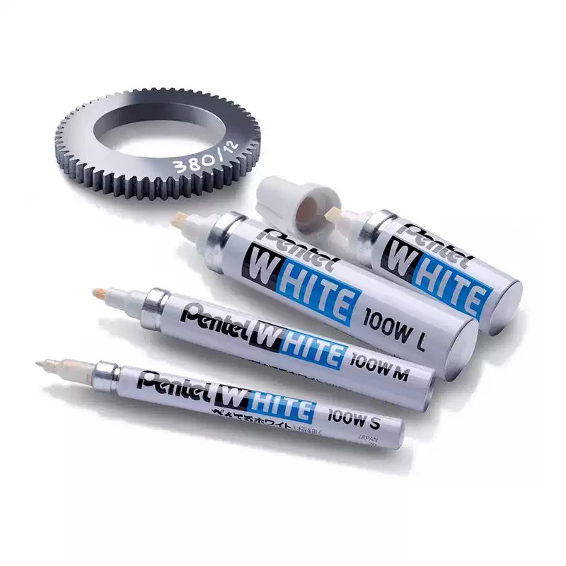 Pentel Permanent Marker, White, Fine Point, 1-Pack (100W-F/S/M)