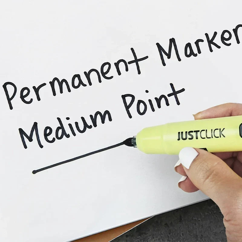 MORRIS JUSTCLICK Permanent Marker Pens (1.5mm Bullet Tip) Quick-Dry