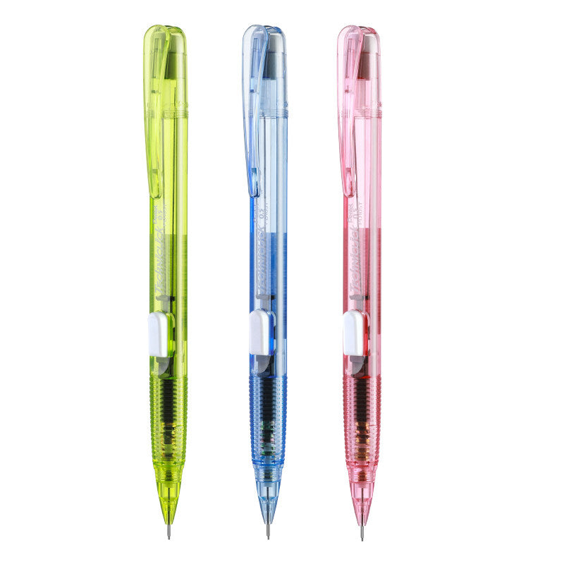 Pentel PD105T Mechanical Pencil | 0.5mm | Side-Click | Clear Barrel | 3-Pen & 5-Pen Sets