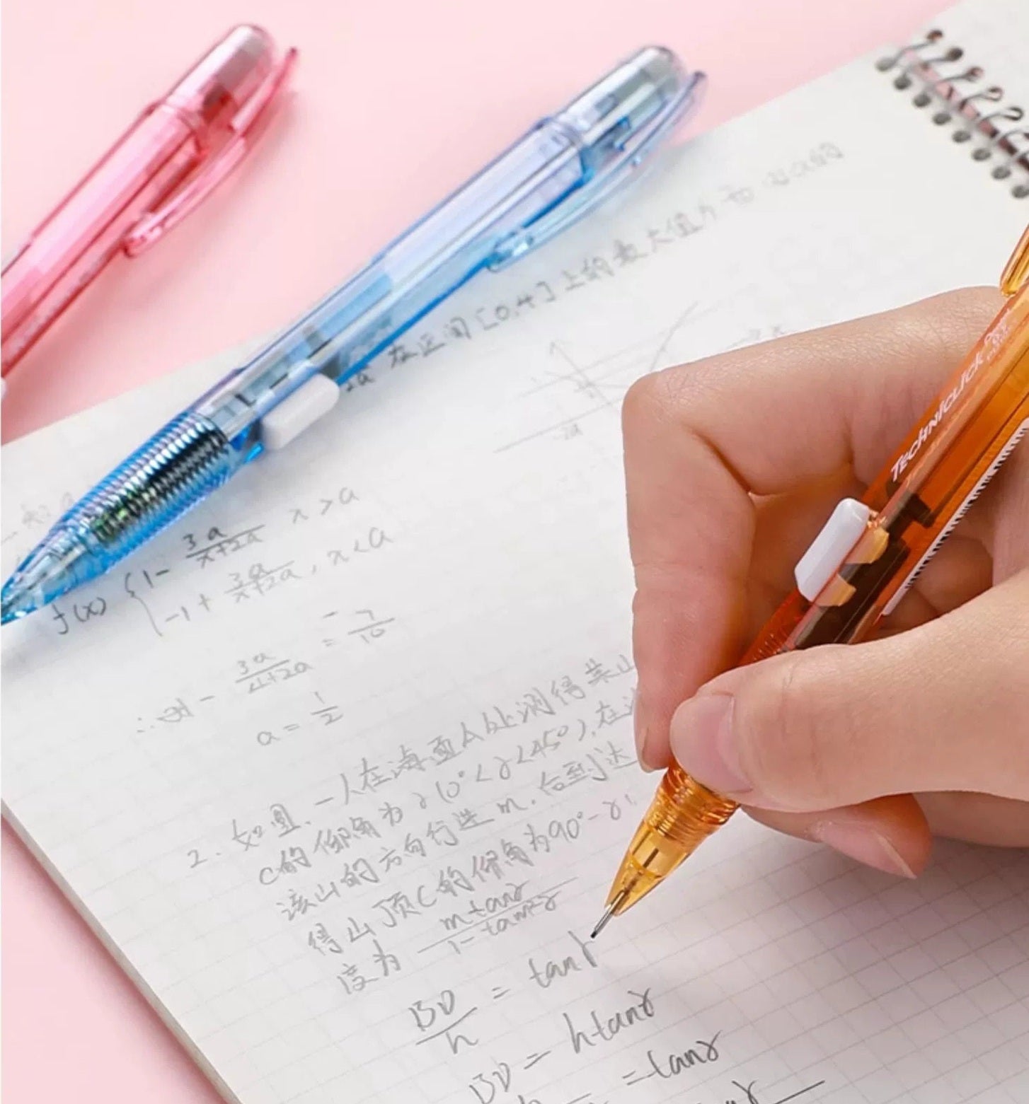 Pentel PD105T Mechanical Pencil | 0.5mm | Side-Click | Clear Barrel | 3-Pen & 5-Pen Sets