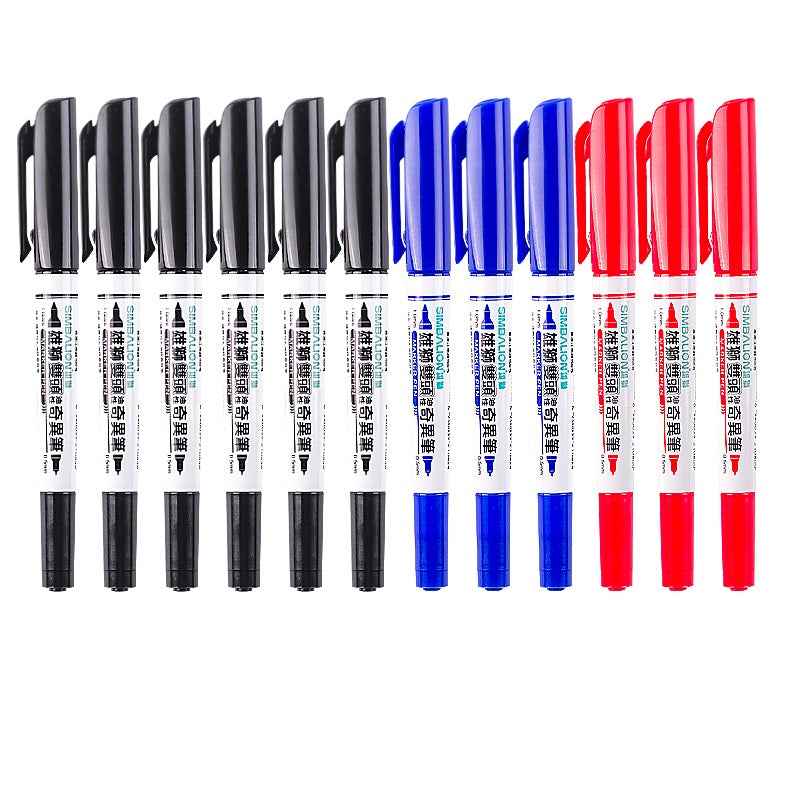 SIMBALION 685 Dual-Tip Oil-Based Marker Pens 12-Pack