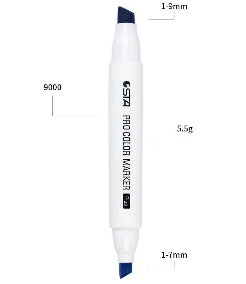 STA Pro Color Marker Plus 48 Gray Tone Alcohol Art Markers with Carrying Bag - TTpen