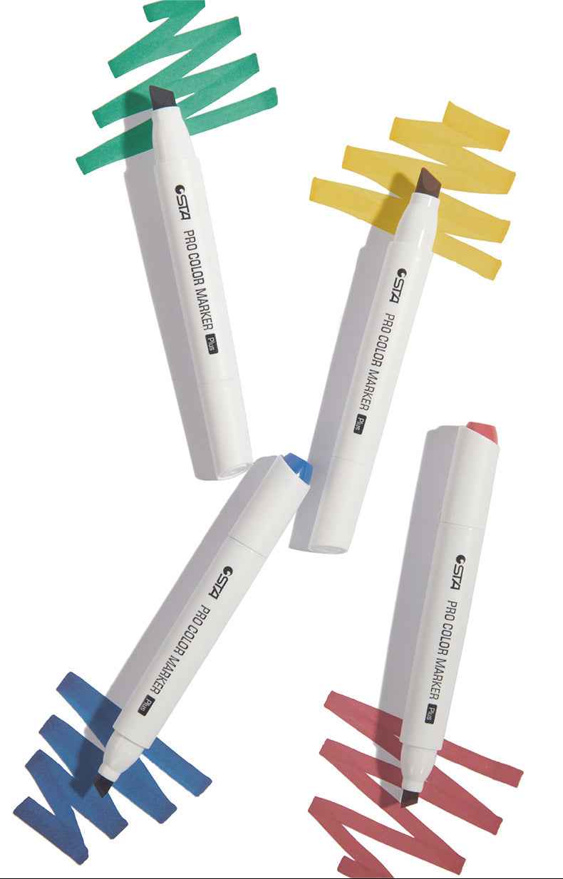 STA Pro Color Marker Plus 48 Gray Tone Alcohol Art Markers with Carrying Bag - TTpen