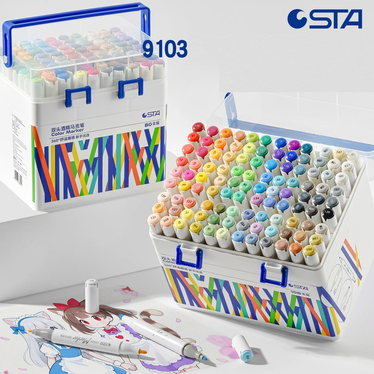 STA 9103 Dual Tip Alcohol Markers