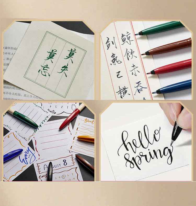TOME Brush Marker Pens – 8-Color Soft Tip Calligraphy & Drawing Pens