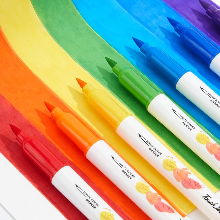 Touchmark Washable Whiteboard Markers – 8/12 Colors, Magnetic Case