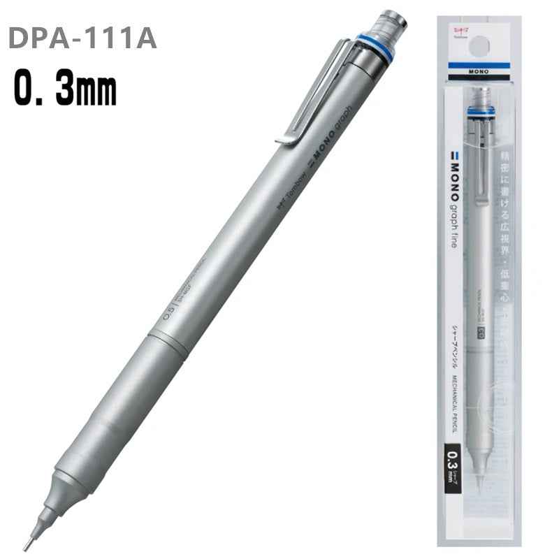 Tombow MONO Graph Fine Mechanical Pencil - 0.5 mm - Silver/Black