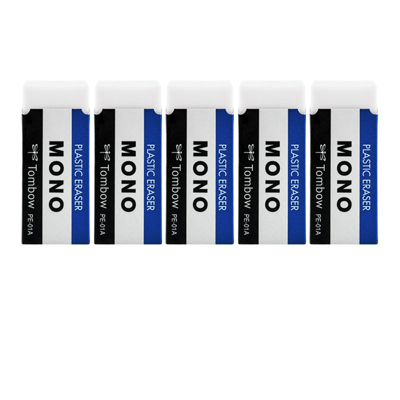 Tombow MONO PE-01A Plastic Eraser Small 5-Pack