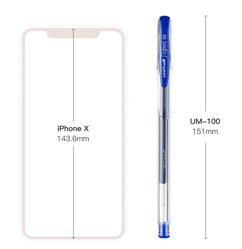 Uni-ball Signo UM-100 Gel Ink Pen - 0.8 mm -10Pcs