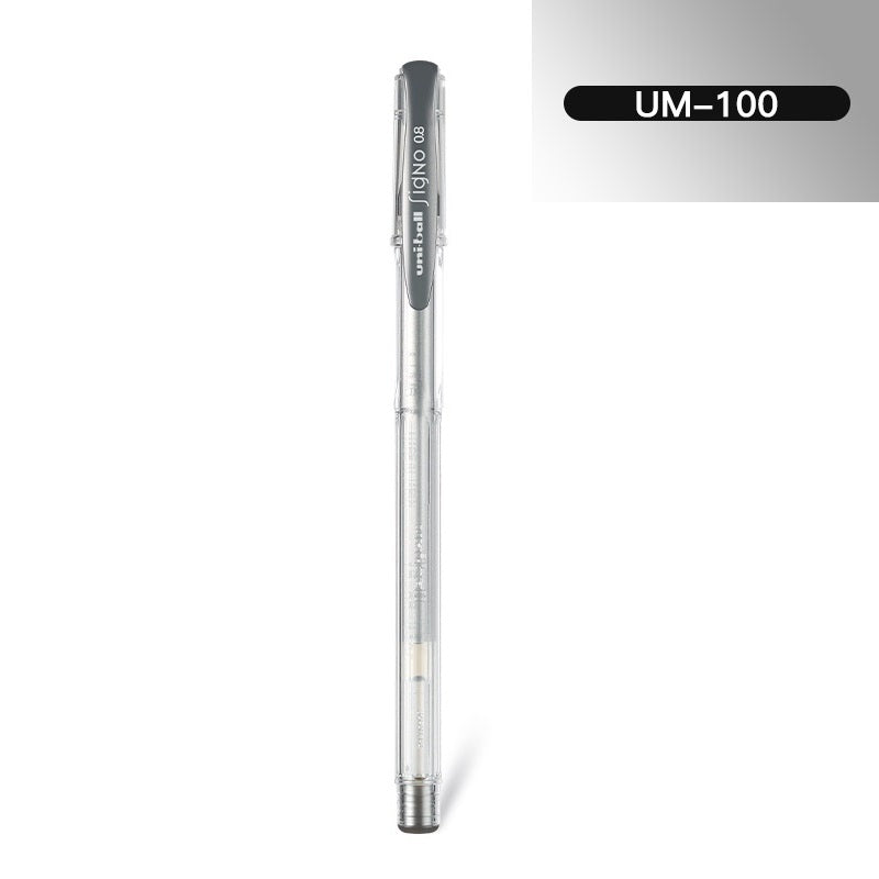 Uni-ball Signo UM-100 Gel Ink Pen - 0.8 mm -10Pcs Silver