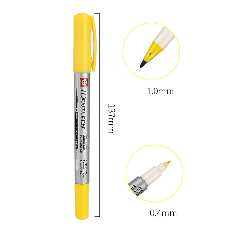 Sakura Identi-Pen Dual Tip Permanent Marker,3 Pack Yellow